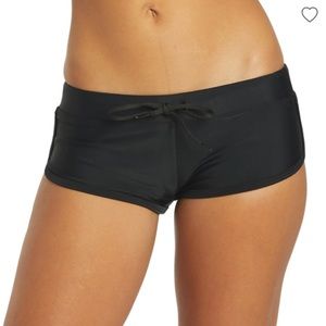 NWT Sporti Active Cheeky Boyshort Swim Bottom - Blac